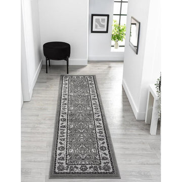 Obsidian Classic OBS32 Mid Grey/Charcoal/Ivory/Taupe/Black/Steel Grey Runner-Desire Rugs-Rug Love - The Most Loved Rug Store